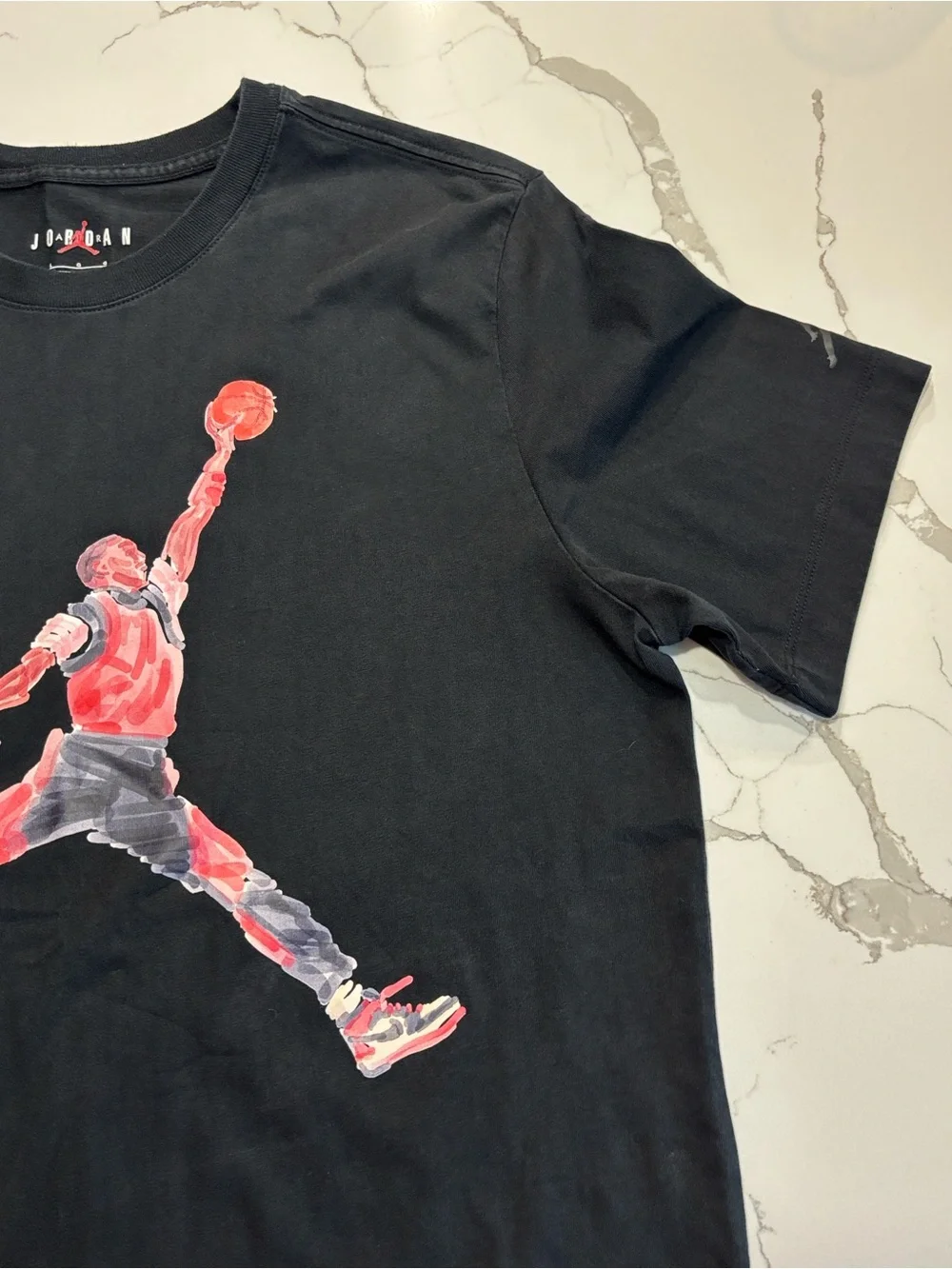 Jordan Soft Black Cotton Basketball Jumpman Graphic Tee T shirt Men’s Large